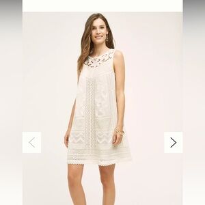 Anthropologie Cottonwood Swing Dress Vanessa Virginia Cream Lace Trapeze Dress 4